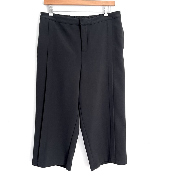H by Halston Pants - H by Halston Stitch Pleat Seamed Wide Leg Crop Pants